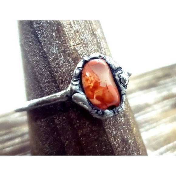 Carnelian crystal ring size 8 - Picture 1 of 12